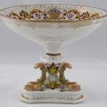 Bowl on tripod with colourful figural motif Bowl on tripod with colourful figural motif