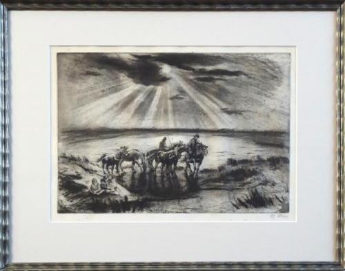 Alex Adolf Jelinek - Swimming horses Alex Adolf Jelinek - Swimming horses