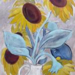 Bohumira Jezkova Hruskova - Sunflowers in a jug Bohumira Jezkova Hruskova - Sunflowers in a jug