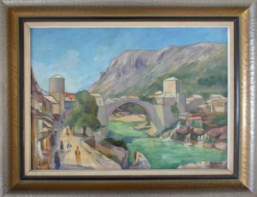Uherek Richard - View of Mostar with bridge Uherek Richard - View of Mostar with bridge
