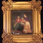 Genre paintings on porcelain Genre paintings on porcelain