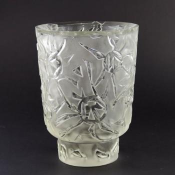 Vase - clear glass, sandblasted glass - 1950 Vase - clear glass, sandblasted glass - 1950