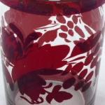 Glass with ruby stainning and grape leaves with gr Glass with ruby stainning and grape leaves with gr