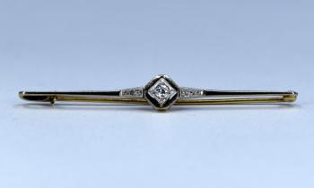 Brilliant Brooch - gold, brilliant cut diamond - 1930 Brilliant Brooch - gold, brilliant cut diamond - 1930
