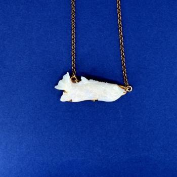 Gold Necklace - gold, opal - 1990 Gold Necklace - gold, opal - 1990