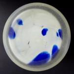 Vase with white and blue glass - clear spiral Vase with white and blue glass - clear spiral