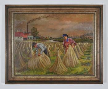 Work in the field - canvas - 1950 Work in the field - canvas - 1950