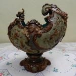 Pedestal Dish - ceramics, majolica - 1900 Pedestal Dish - ceramics, majolica - 1900