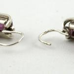 Silver earrings with purple stones - Jablonec  Silver earrings with purple stones - Jablonec
