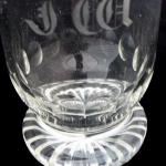 Glass on round solid foot, cut Glass on round solid foot, cut
