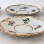 Six saucers, coloured flowers, biedermeier - Elbog Six saucers, coloured flowers, biedermeier - Elbog