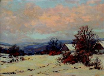 Cottages in highlands in winter Cottages in highlands in winter