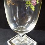 Glass with roses, squared base - Empire Glass with roses, squared base - Empire
