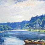 Vojtech Pernica - Boat on the river on a sunny day Vojtech Pernica - Boat on the river on a sunny day