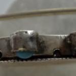 Silver brooch with photos and turquoise Silver brooch with photos and turquoise