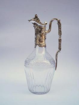 Carafe - cut glass, silver - 1890 Carafe - cut glass, silver - 1890