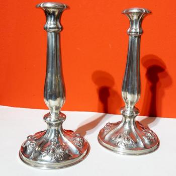 Pair of Silver Candelsticks - 1856 Pair of Silver Candelsticks - 1856