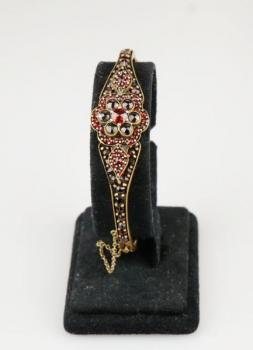 Garnet Bracelet - Czech garnet, tombac - 1890 Garnet Bracelet - Czech garnet, tombac - 1890