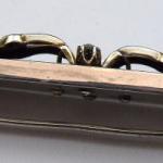 Gilded silver brooch with three rhinestones Gilded silver brooch with three rhinestones