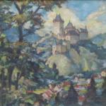 Romantic Landscape with Castle - Josef Petrovický - 1930 Romantic Landscape with Castle - Josef Petrovický - 1930