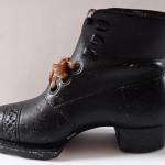 Black bisque porcelain shoe Black bisque porcelain shoe