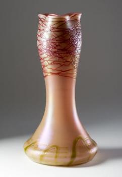 Vase - pink glass, opal glass - 1910 Vase - pink glass, opal glass - 1910