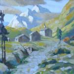Mountain landscape with a church Mountain landscape with a church
