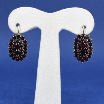 Silver Earrings - silver, Czech garnet - 1940 Silver Earrings - silver, Czech garnet - 1940