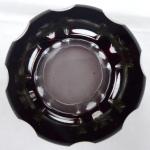 Ruby and clear glass with painted flowers Ruby and clear glass with painted flowers