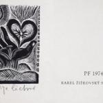 Olga Cechova - Four ex libris, PF 1974  Olga Cechova - Four ex libris, PF 1974
