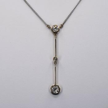 Collier - white gold, brilliant cut diamond - 1930 Collier - white gold, brilliant cut diamond - 1930