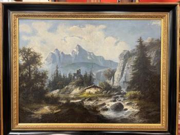 Mountain Landscape - Albert Rieger - 1870 Mountain Landscape - Albert Rieger - 1870