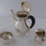 Silver teapot, milk jug and sugar bowl - Bremer We Silver teapot, milk jug and sugar bowl - Bremer We