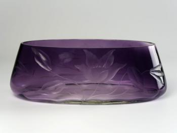 Glass Jardiniere - clear glass, glass violet - 1920 Glass Jardiniere - clear glass, glass violet - 1920