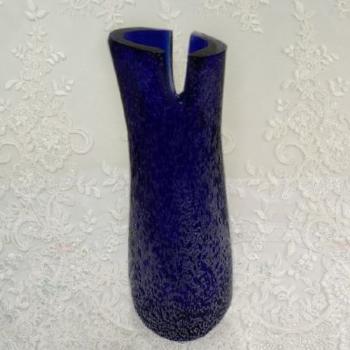 Vase - glass, blue glass - 1975 Vase - glass, blue glass - 1975