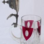 Tankard, cut glass, ruby shields Tankard, cut glass, ruby shields