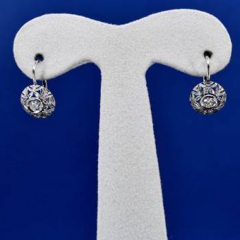 White Gold Earrings - white gold, brilliant cut diamond - 2000 White Gold Earrings - white gold, brilliant cut diamond - 2000