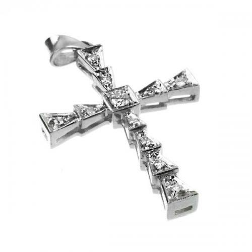 Cross Pendant - gold, brilliant cut diamond - 1980 Cross Pendant - gold, brilliant cut diamond - 1980
