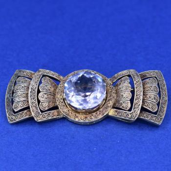 Silver brooch - silver, glass violet - Theodor Fahrner (1859 - 1919), Pforzheim - 1930 Silver brooch - silver, glass violet - Theodor Fahrner (1859 - 1919), Pforzheim - 1930