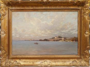 Summer Landscape - K. Ling - 1875 Summer Landscape - K. Ling - 1875