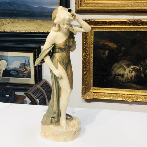Porcelain Girl Figurine - Bernhard Bloch, Eichwald - 1900 Porcelain Girl Figurine - Bernhard Bloch, Eichwald - 1900