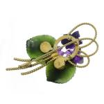 Gold Brooch - gold, brilliant cut diamond - 1930 Gold Brooch - gold, brilliant cut diamond - 1930
