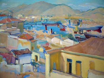 Stuchlik - Small town with harbor, under hills Stuchlik - Small town with harbor, under hills