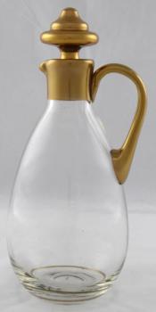 Carafe with gilt handle, funnel and stopper Carafe with gilt handle, funnel and stopper