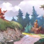 Matej Frantisek Skula - Path by the ravine at the  Matej Frantisek Skula - Path by the ravine at the