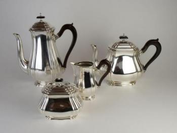 Metal Dishes - wood, silver - 1935 Metal Dishes - wood, silver - 1935