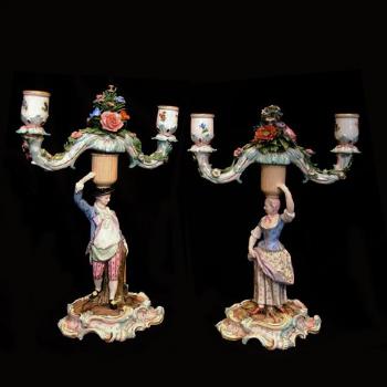 Meissen candlesticks Meissen candlesticks