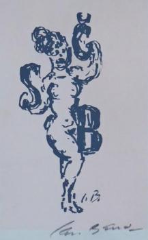 Jan Bauch - Naked woman with letters Jan Bauch - Naked woman with letters