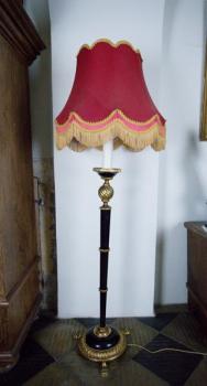 Floor Lamp - patinated metal, fabric - 1930 Floor Lamp - patinated metal, fabric - 1930