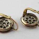 Gold ring and earrings with diamonds and silver Gold ring and earrings with diamonds and silver